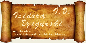 Isidora Džigurski vizit kartica